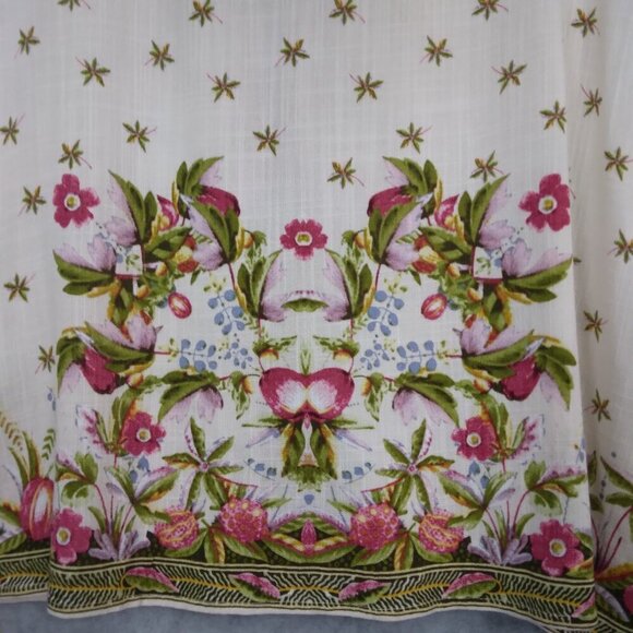 Max Studio | NWT Floral Print Short Sleeve Blouse Ecru | Size S - Picture 7 of 12